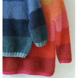 IDUN stripet mohairsweater - lang eller kort